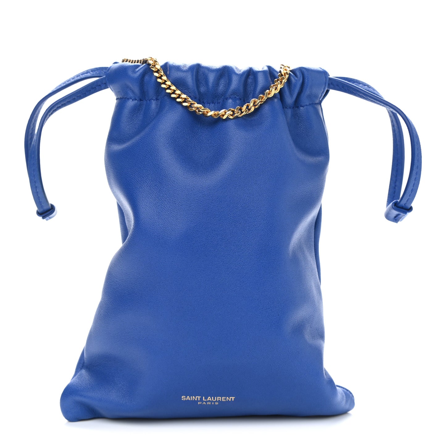 Lambskin Paris Drawstring Pouch Bleu Majorelle
