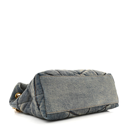 Saint Laurent Denim Quilted Small Loulou Puffer Monogram Chain Satchel Blue Cinnamon 4 of 11