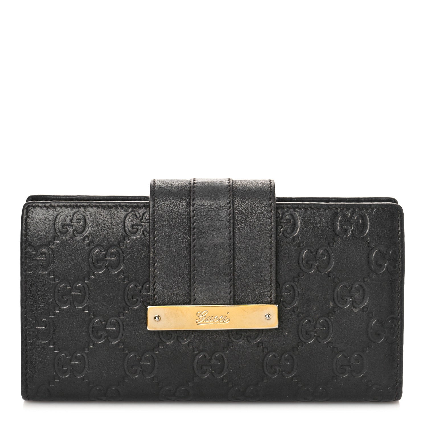 Gucci Guccissima Ladies Web Long Wallet Black 1 of 10