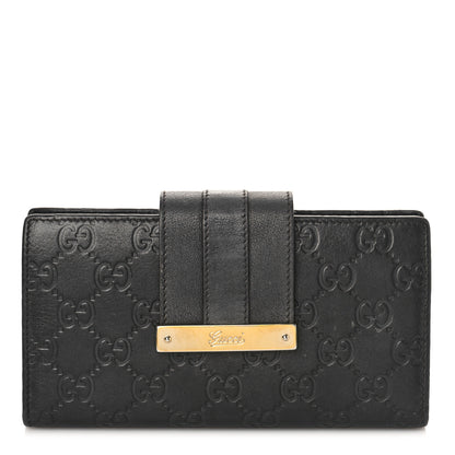 Gucci Guccissima Ladies Web Long Wallet Black 1 of 10