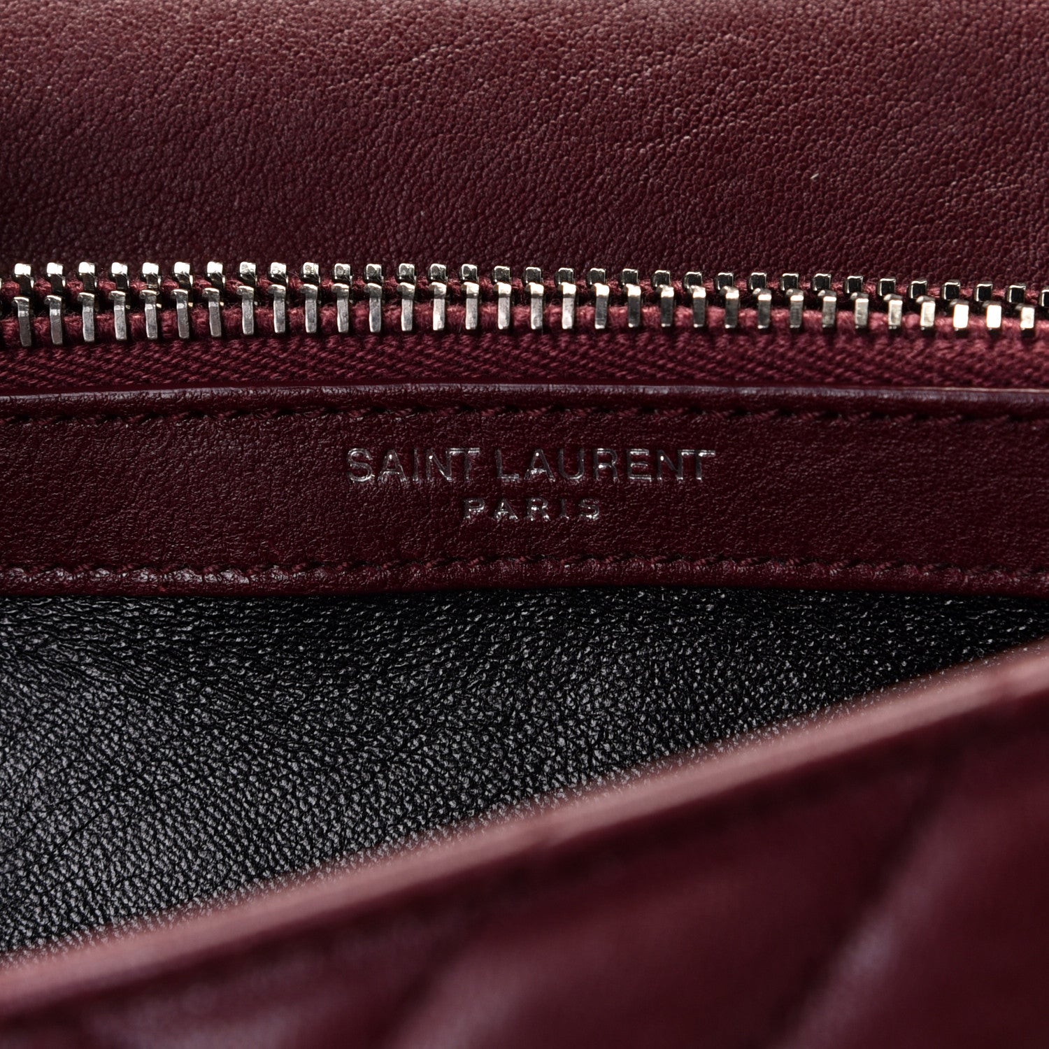 Saint Laurent Sheepskin Matelasse Chevron Monogram Medium College Bag Rouge Legion 7 of 10