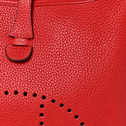 Hermes Taurillon Clemence Evelyne III PM Rouge Casaque 6 of 11
