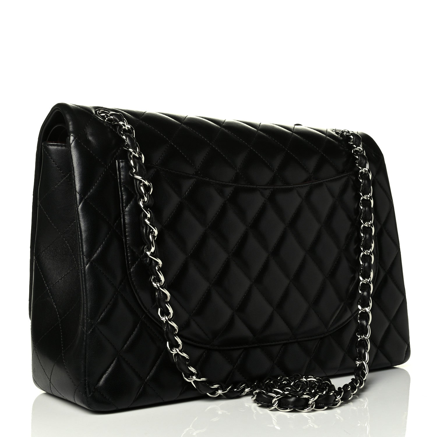 Chanel Lambskin Quilted Maxi Double Flap Black 2 of 8