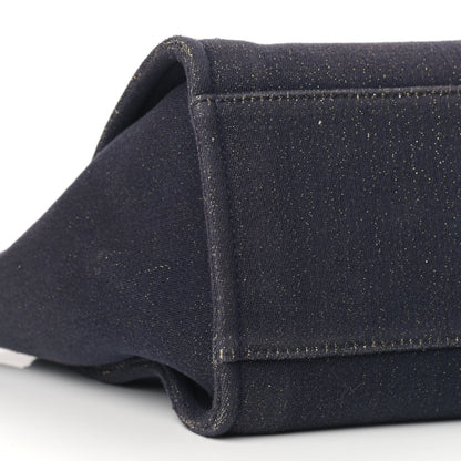 Chanel Lurex Canvas Medium Deauville Tote Navy Blue Gold 7 of 10