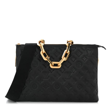 Louis Vuitton Lambskin Embossed Monogram Coussin MM Black 1 of 11