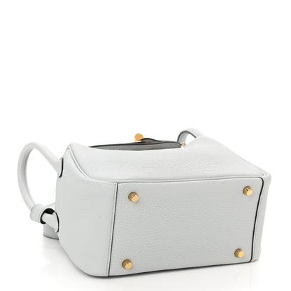 Hermes Taurillon Clemence Mini Lindy 20 Bleu Pale 3 of 9