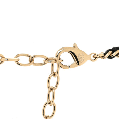 Chanel Lambskin Metal Resin Quilted Flap Bag Necklace Gold Black Pearly White 4 of 4