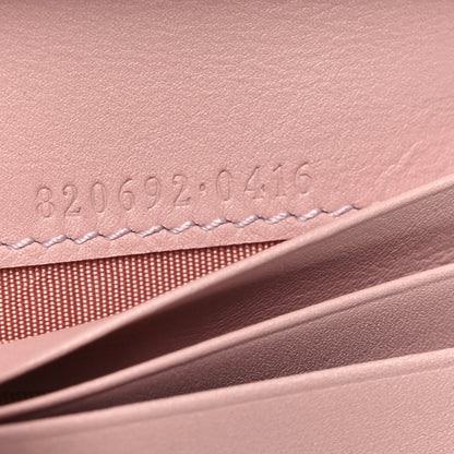 Gucci GG Supreme Monogram Textured Calfskin Emblem Mini Wallet Light Pink 7 of 7