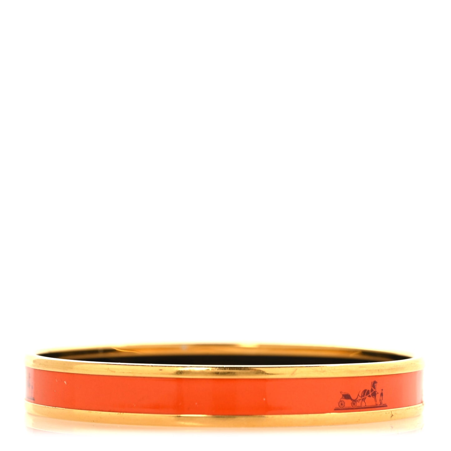 Enamel Printed Narrow Caleche Bracelet 70 Orange