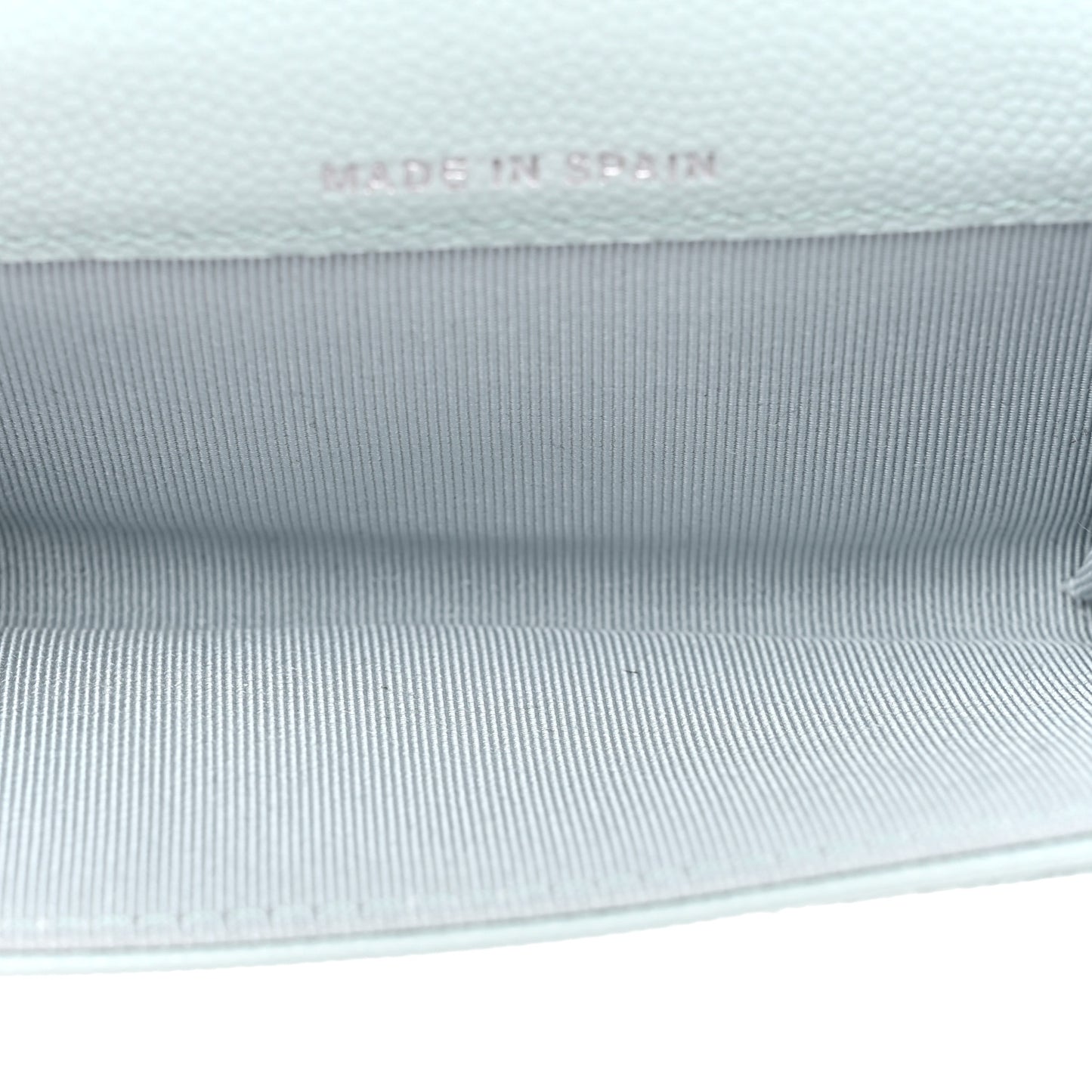 Caviar Quilted Flap Card Holder Wallet Light Blue