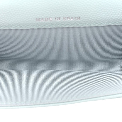 Chanel Caviar Quilted Flap Card Holder Wallet Light Blue 5 of 11