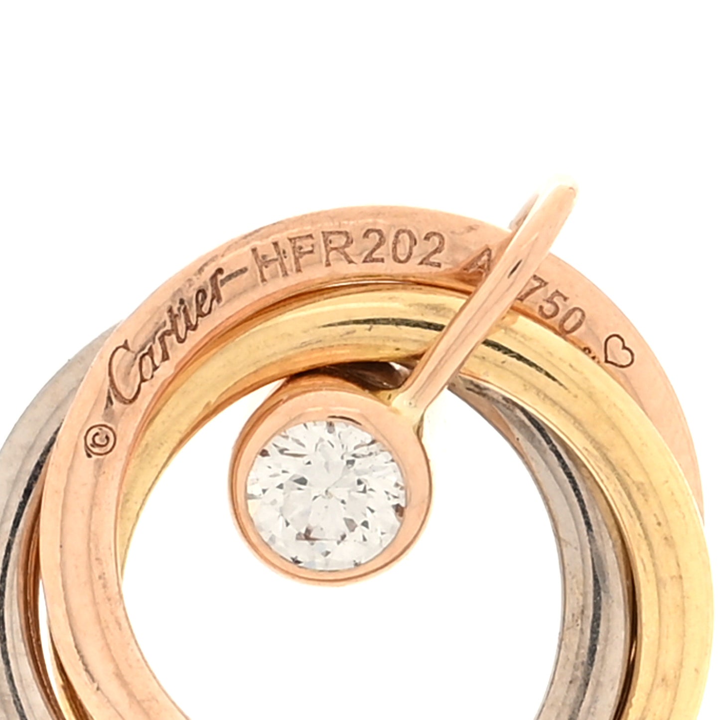 18K Pink Yellow White Gold Diamond Trinity Drop Earrings