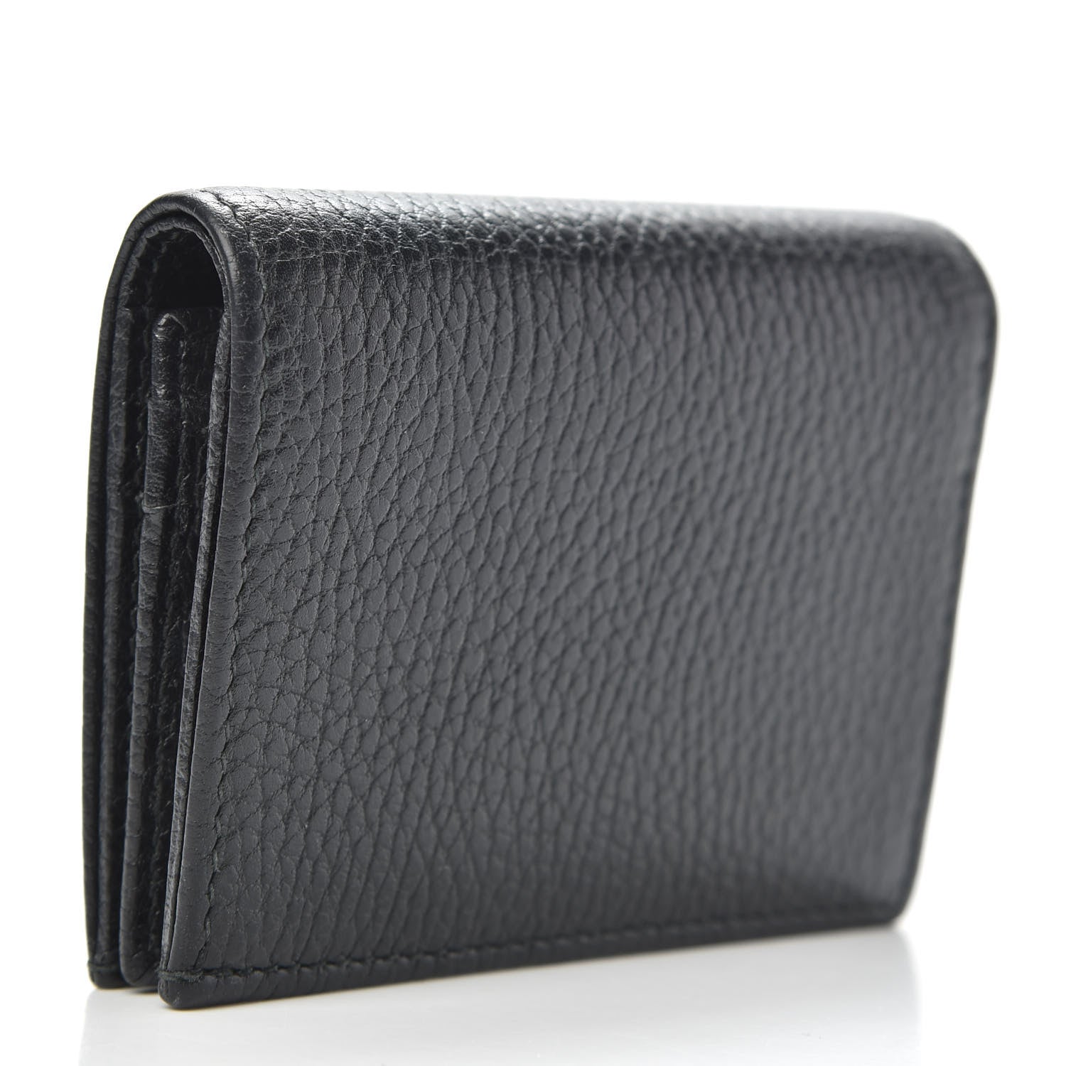 Gucci Pebbled Calfskin GG Marmont Card Case Black 3 of 10