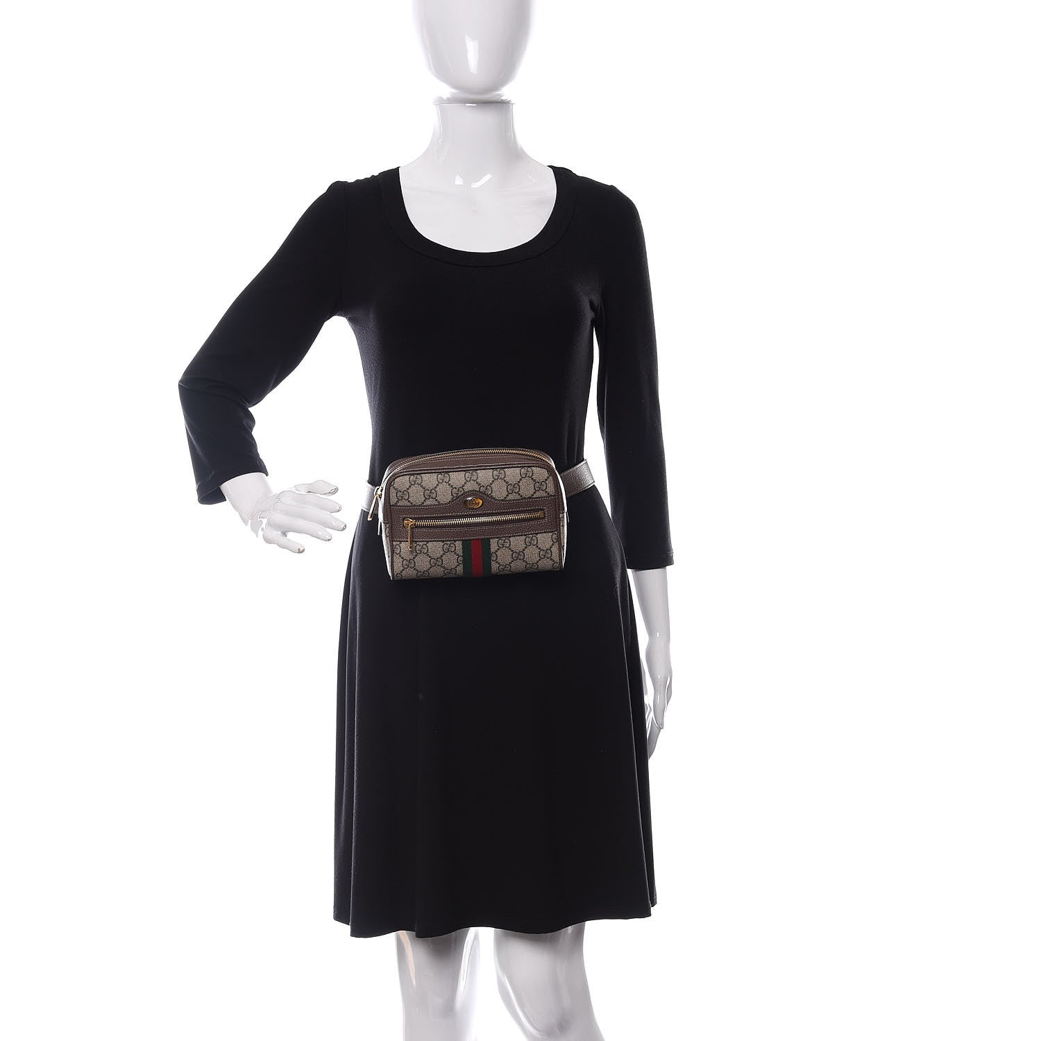 Gucci GG Supreme Monogram Web Small Ophidia Belt Bag 85 34 Dark Brown 3 of 19