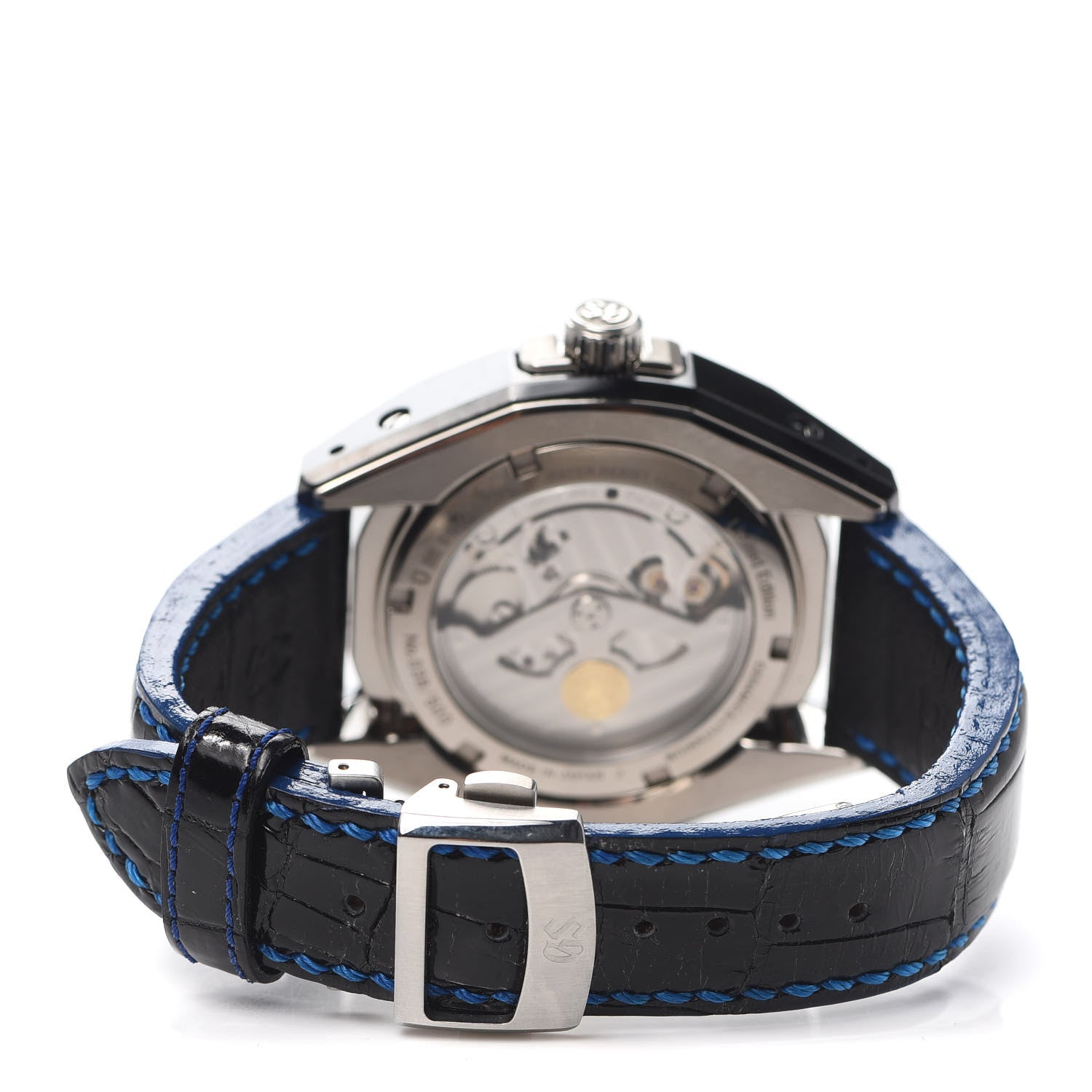 Grand Seiko Ceramic Calfskin 46mm Spring Drive GMT Automatic Watch Blue SBGE039 3 of 6