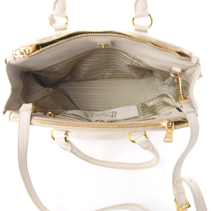 Prada Vitello Daino Large Double Zip Tote Talco 4 of 8