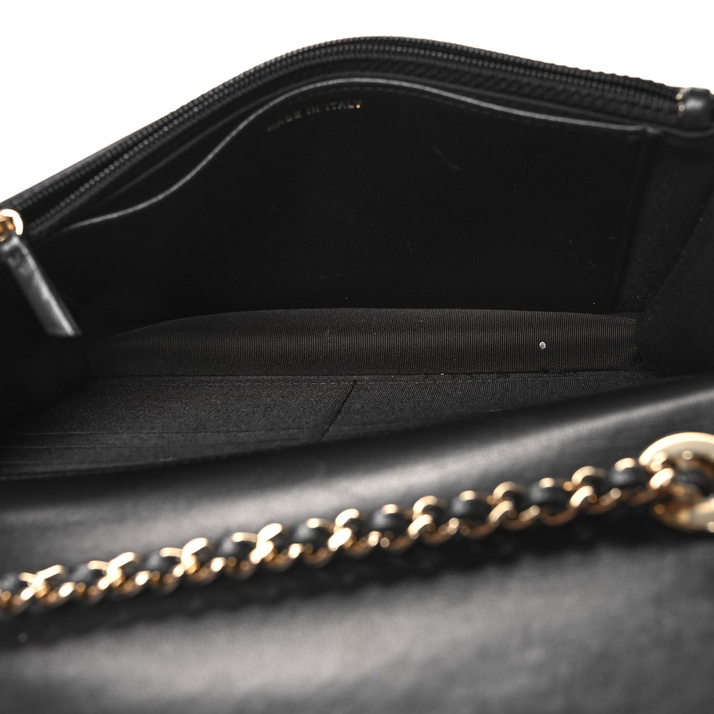 Lambskin Quilted Trendy CC Wallet On Chain WOC Black