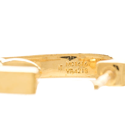 Louis Vuitton Metal Crystal My LV Love Hoop Earrings Gold 4 of 7