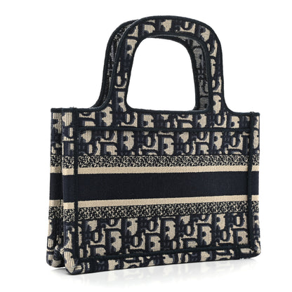 Christian Dior Oblique Mini Book Tote Blue Multicolor 3 of 10