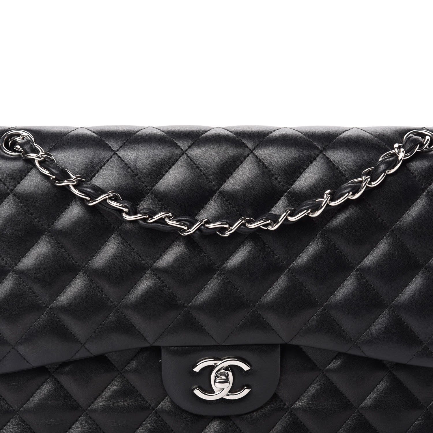Chanel Lambskin Quilted Jumbo Double Flap Black 17 of 17