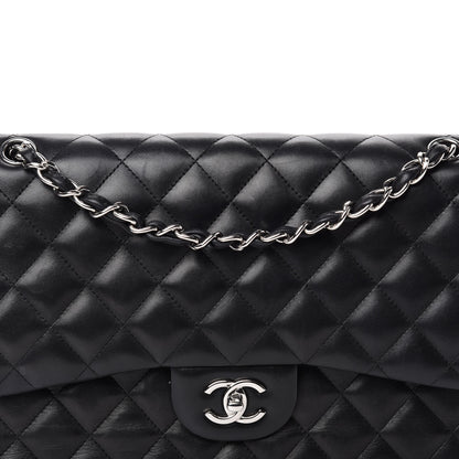 Chanel Lambskin Quilted Jumbo Double Flap Black 17 of 17