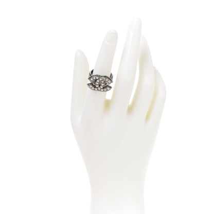 Chanel Crystal CC Ring 6 Silver 2 of 4