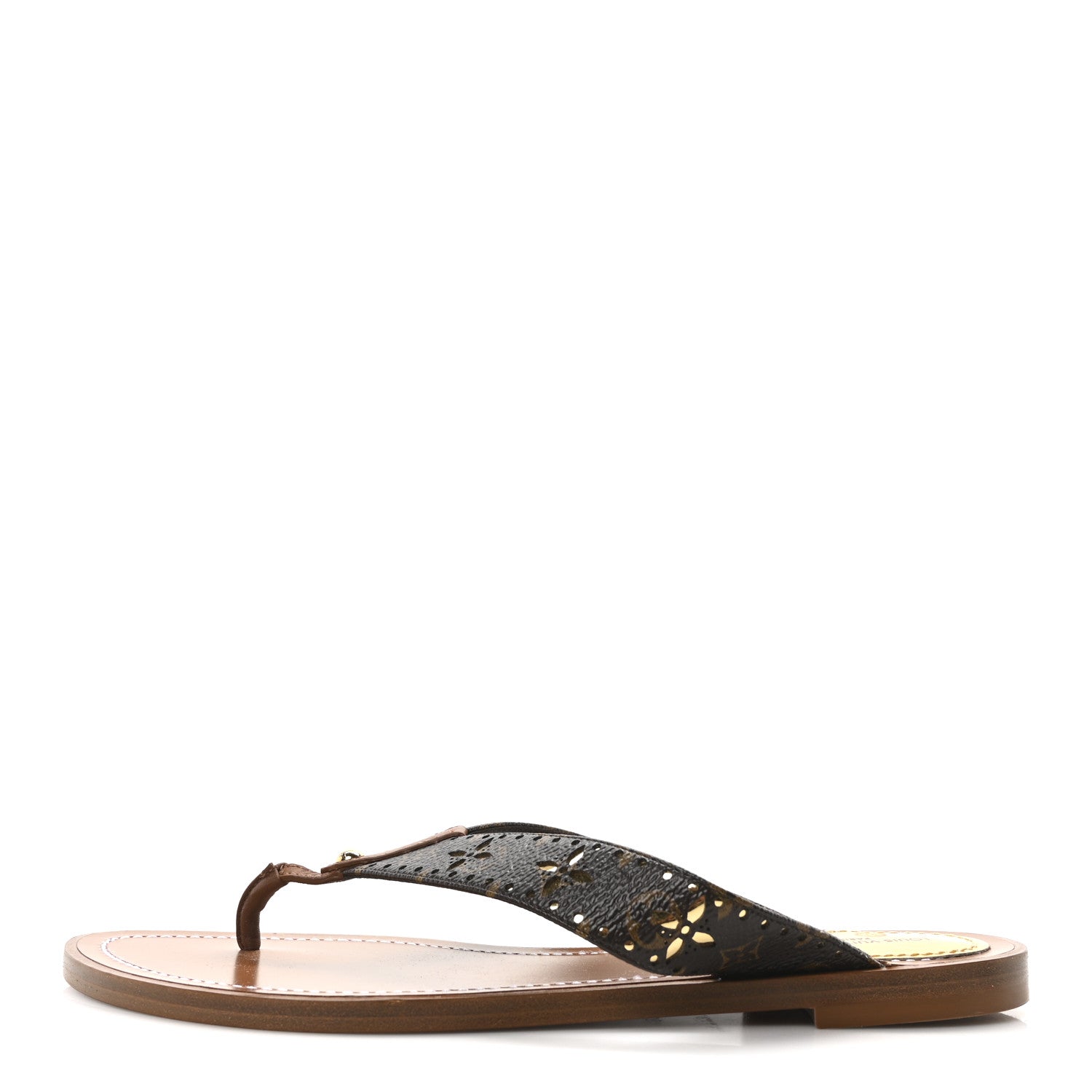 Louis Vuitton Monogram Sunny Flat Thong Sandals 38 Brown 1 of 9