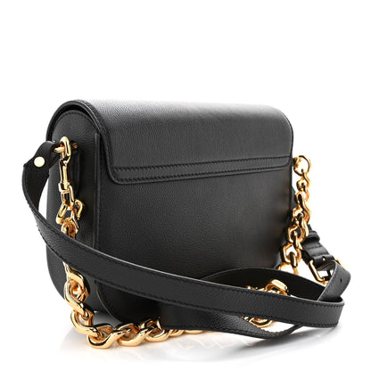 Versace Grained Calfskin La Medusa Chain Clutch Bag Black 3 of 9