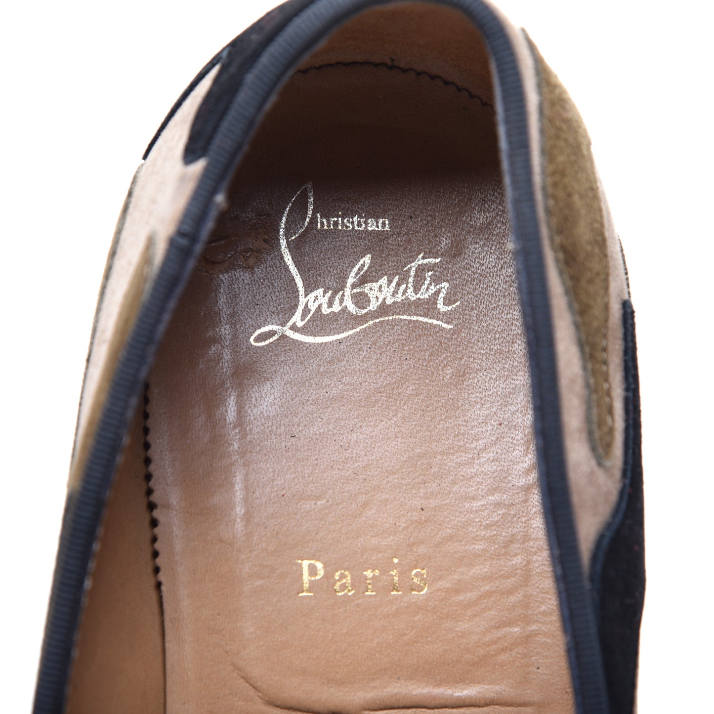 Suede Mens Mercenaire Flat Loafers 43.5 Beige Black