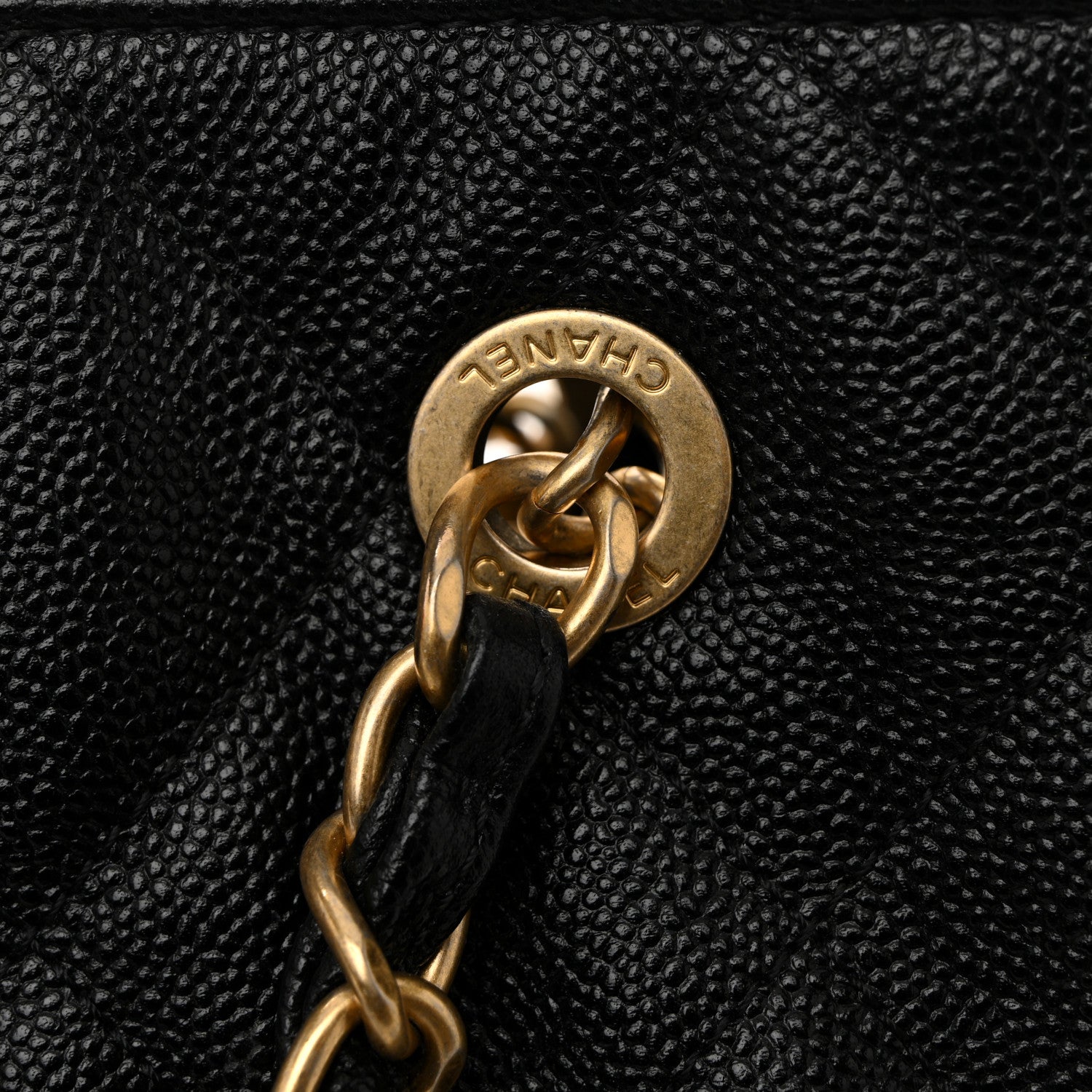 Chanel Caviar Quilted Small Trapezoid Chain Shopping Tote Black 12 of 12