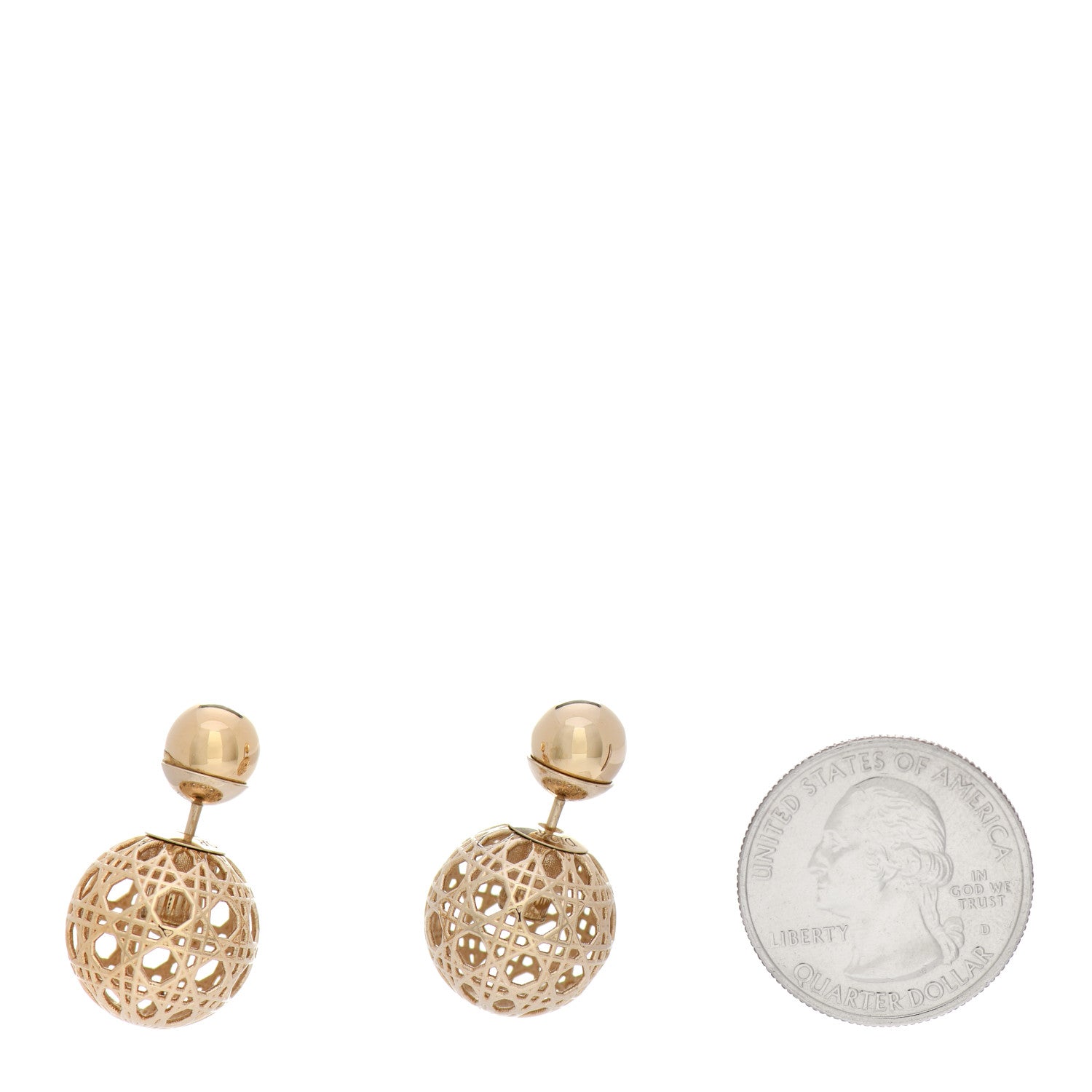 Christian Dior Cannage Mise En Dior Tribal Earrings Gold 2 of 5