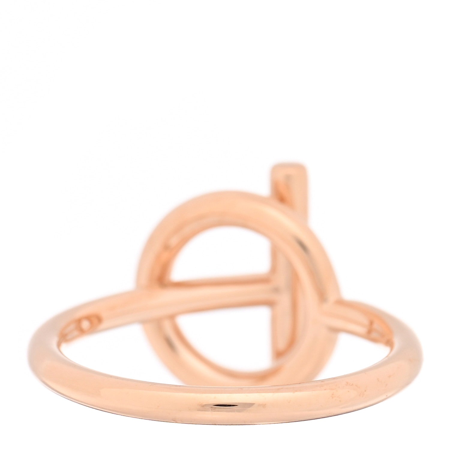Hermes 18K Rose Gold Diamond PM Echappee Ring 53 6.5 3 of 5