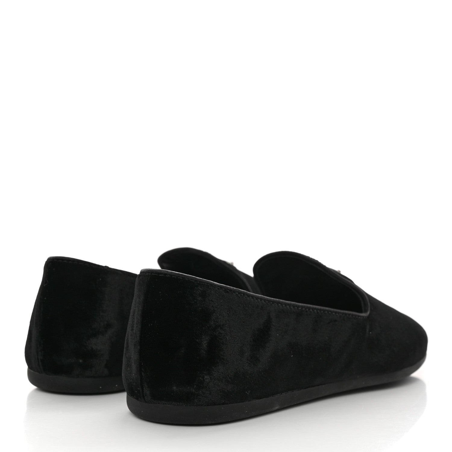 Prada Velvet Mens Slip On Loafers 8 Black 4 of 11