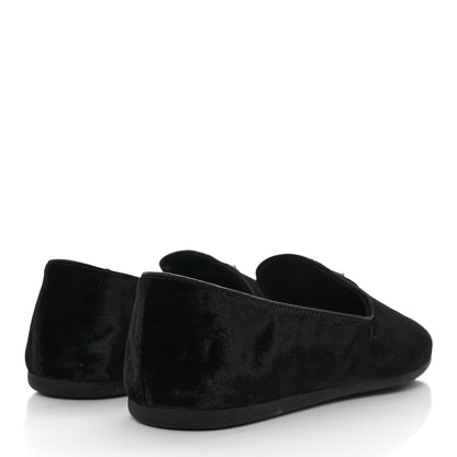 Prada Velvet Mens Slip On Loafers 8 Black 4 of 11