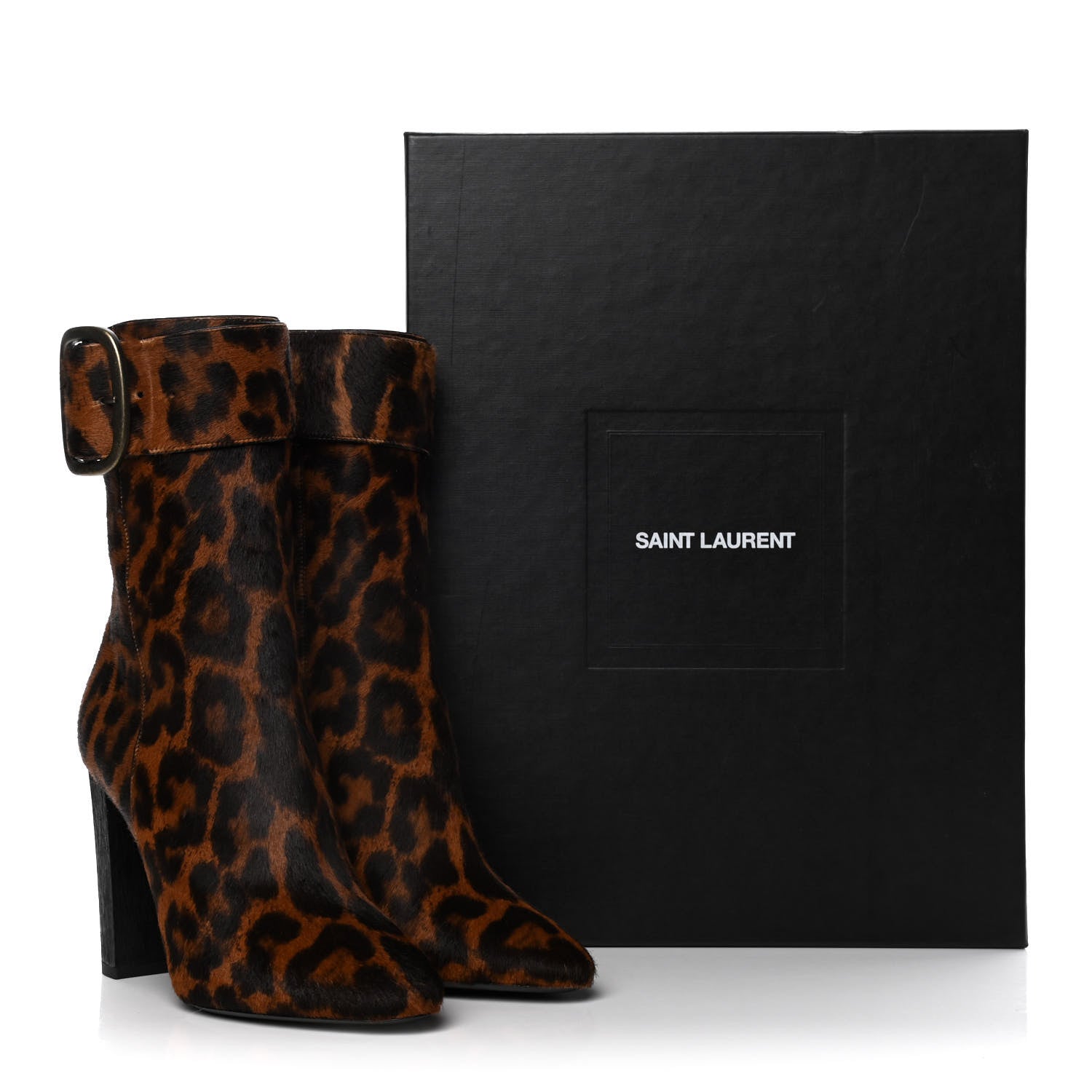 Saint Laurent Pony Hair Joplin Buckle Booties 37.5 Naturale 15 of 15