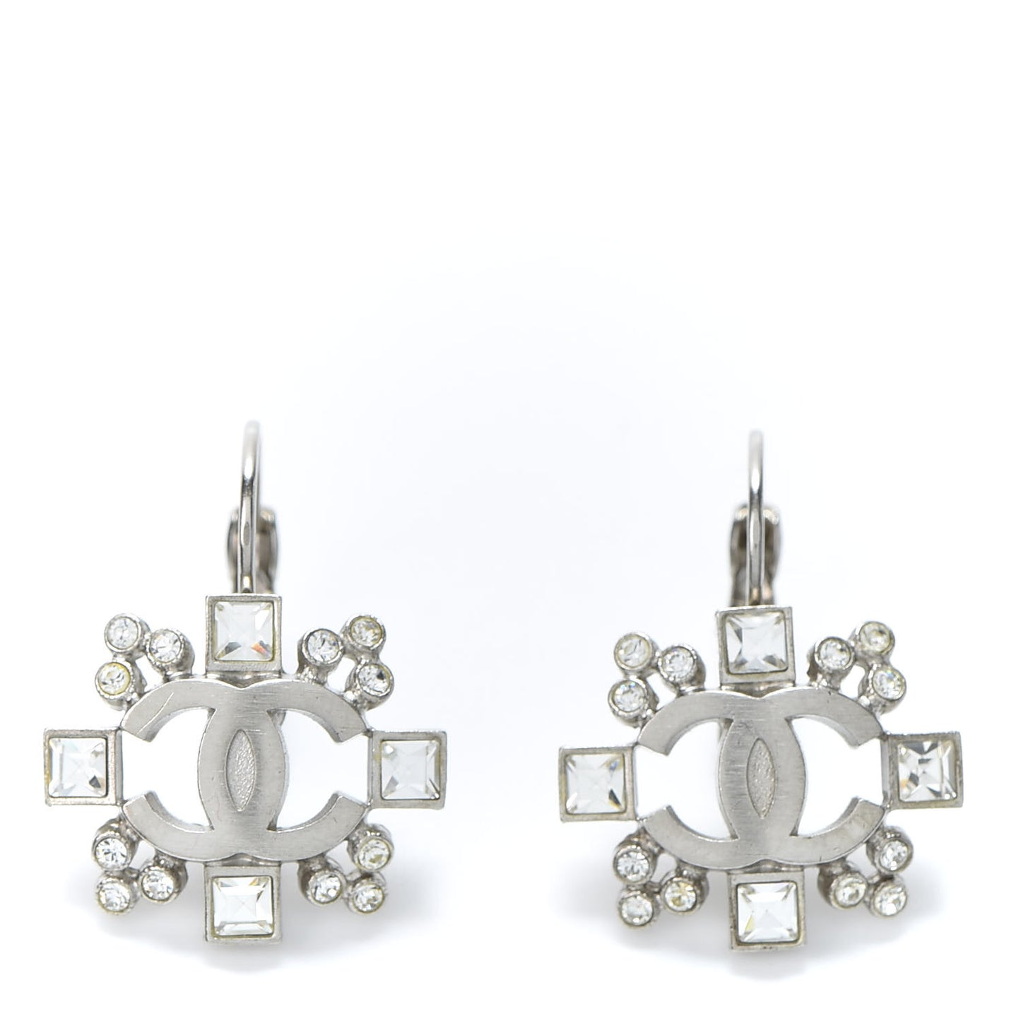 Crystal CC Earrings Silver