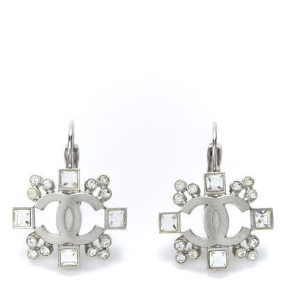 Chanel Crystal CC Earrings Silver 1 of 5