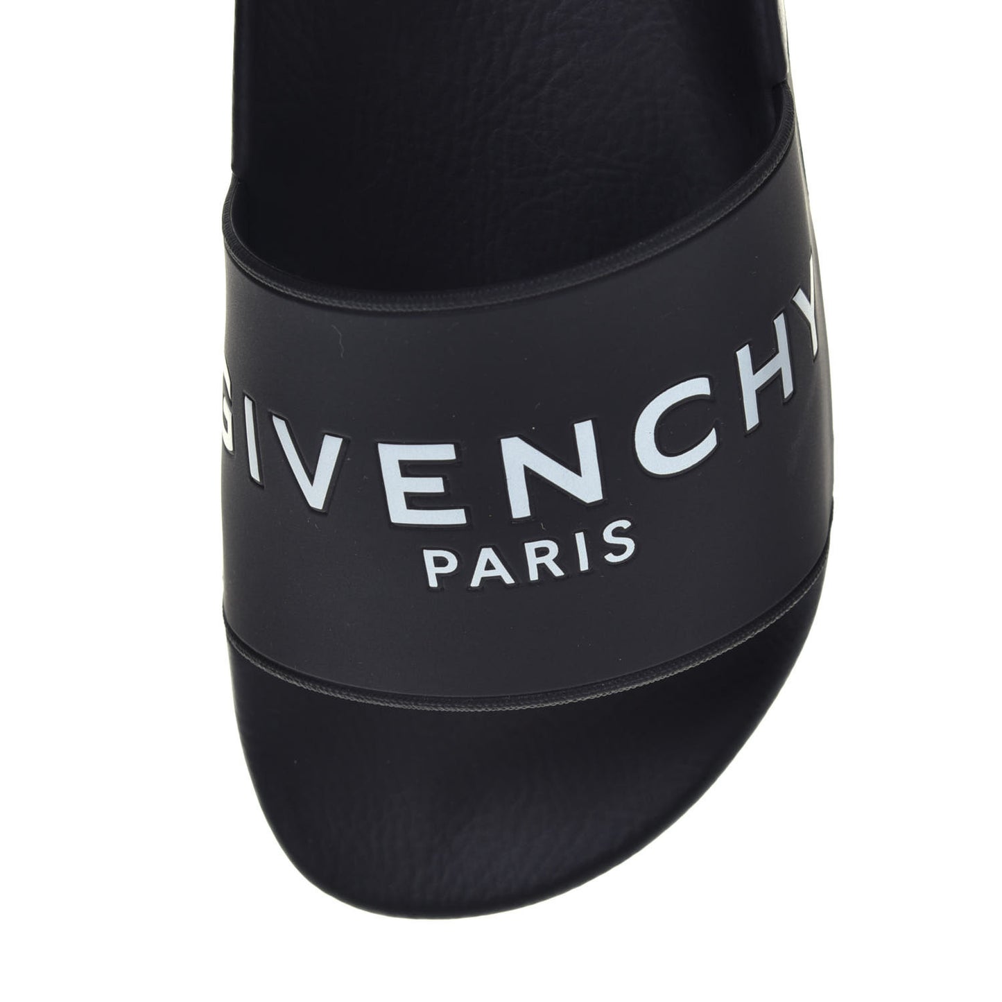 Rubber Logo Pool Slide Sandals 39 Black