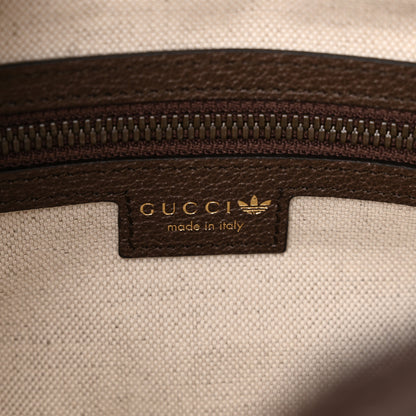 Gucci X ADIDAS Crystal Vintage Monogram Textured Dollar Calfskin Web Trefoil Logo Mini Bowling Bag Mid Natural Nut Off White New Acero 6 of 11