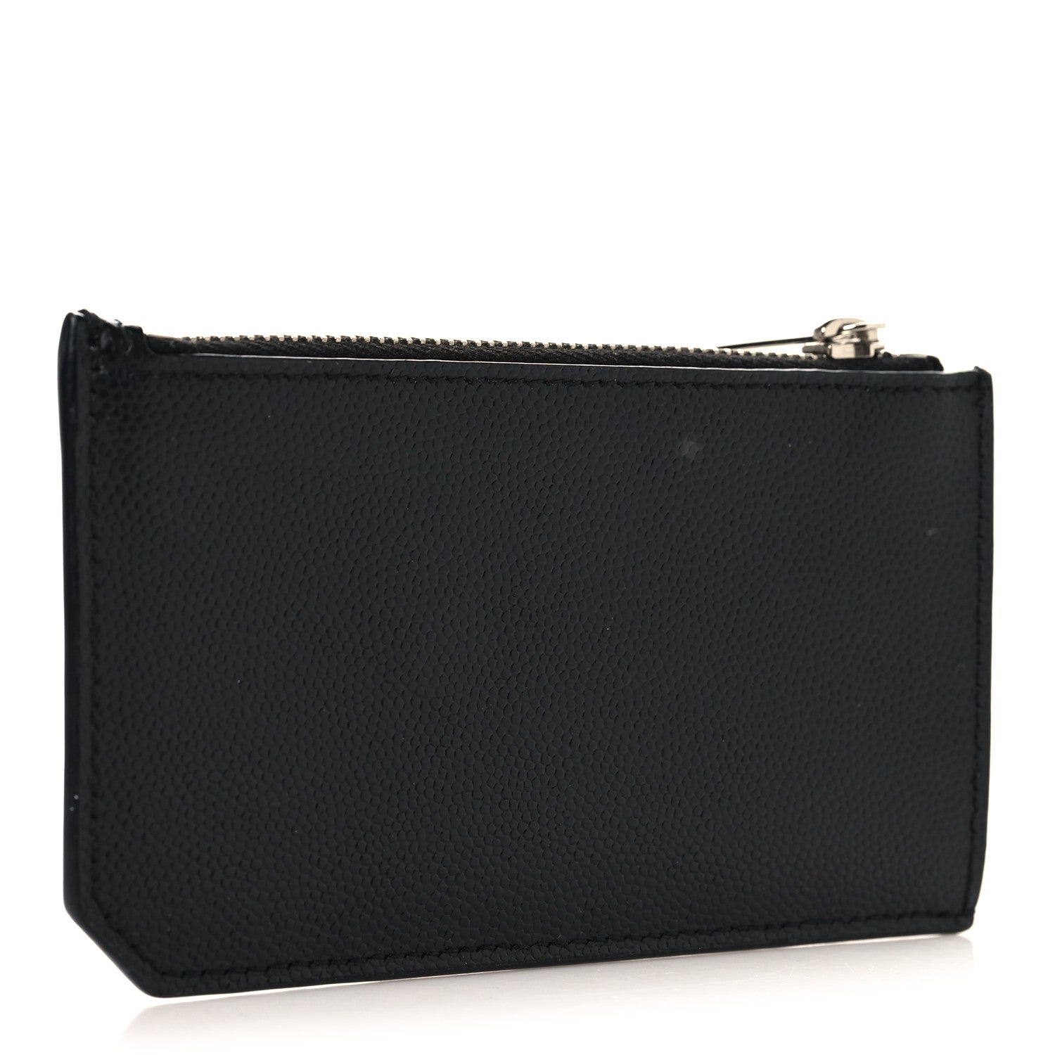 Saint Laurent Grained Calfskin 5 Fragments Zip Pouch Card Holder Black 3 of 8