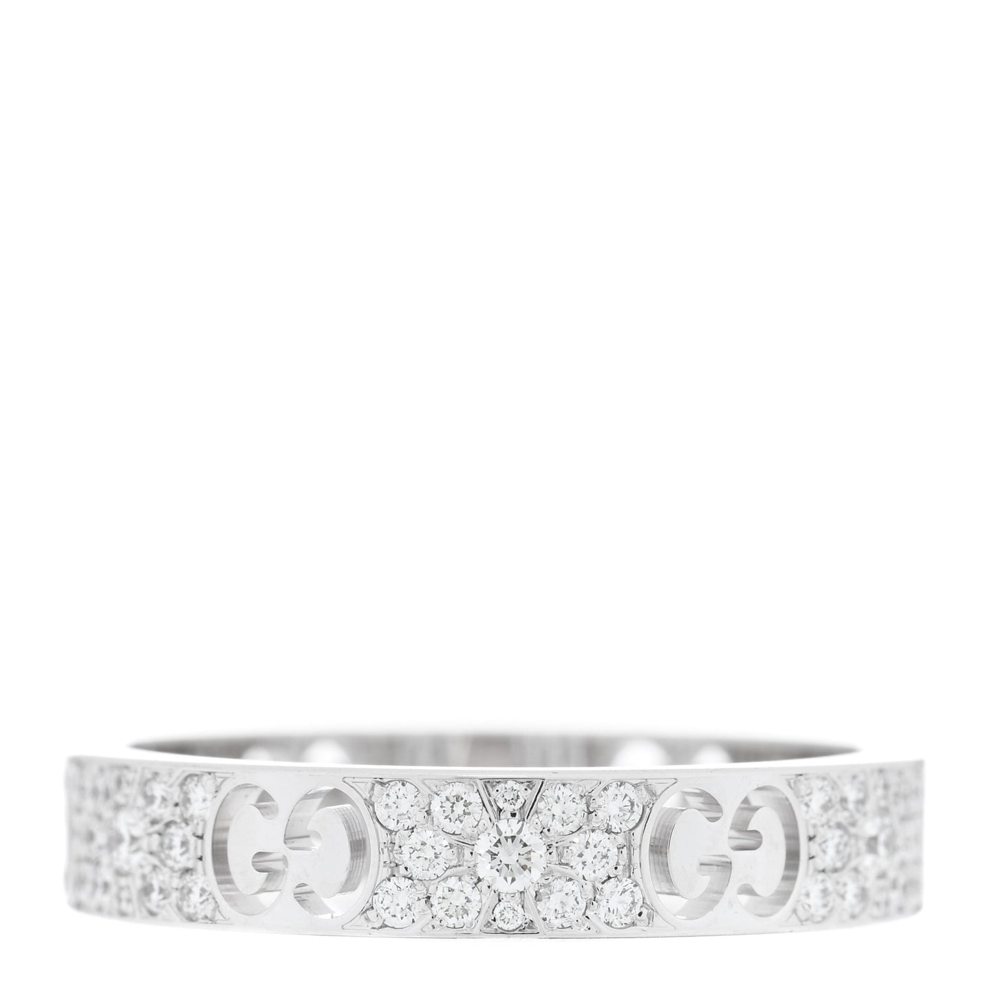 18K White Gold Diamond Icon Stardust Band Ring 61 9.5
