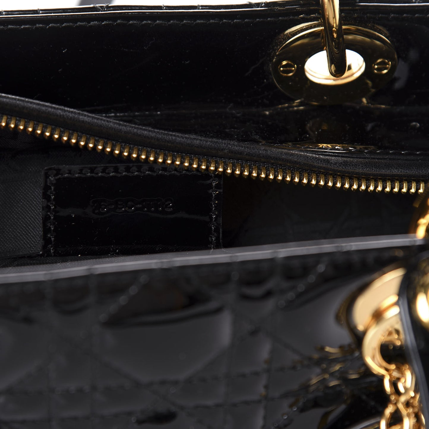 Patent Cannage Large Lady Dior Black