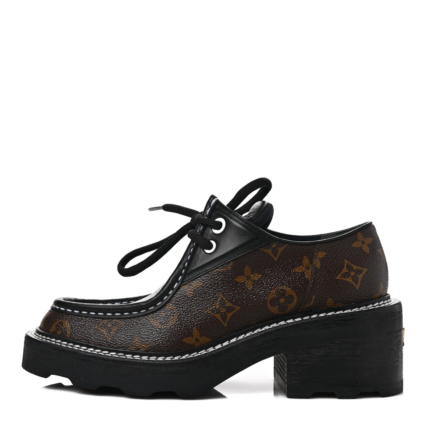Monogram Calfskin Beaubourg Platform Derby Shoes 39 Brown