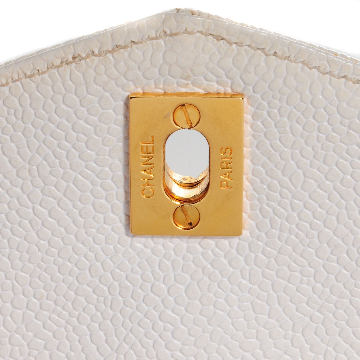 Chanel Caviar Quilted Crossbody Bag White 9 of 9