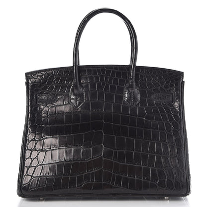Hermes Matte Niloticus Crocodile Birkin 30 Black 4 of 27