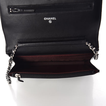 Chanel Lambskin Quilted Wallet On Chain WOC Black 5 of 12