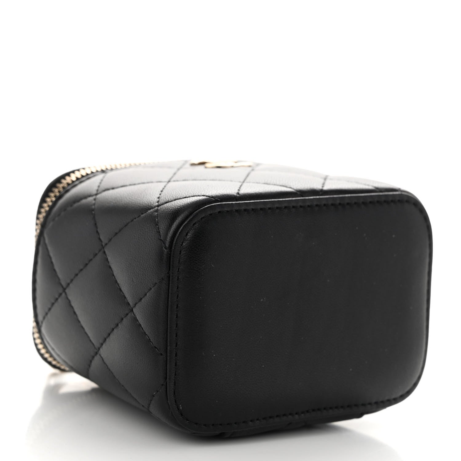 Chanel Lambskin Quilted Mini Vanity Case With Pearl Chain Black 4 of 10