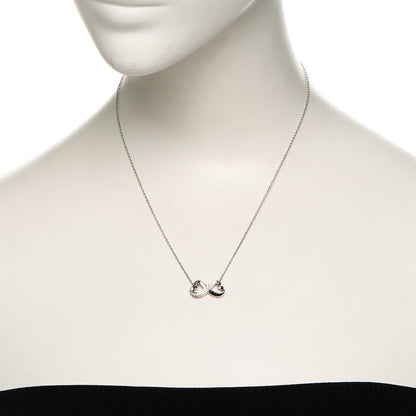 Tiffany 18K White Gold Diamond Paloma Picasso Double Loving Heart Necklace 2 of 5