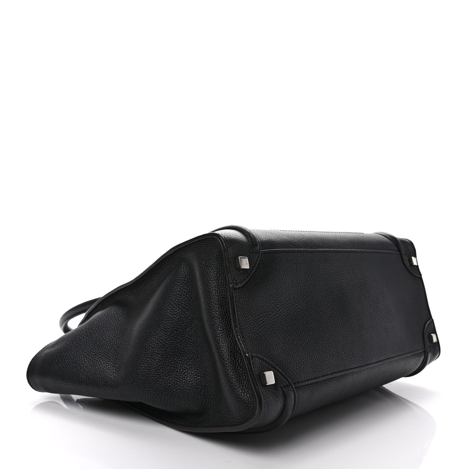 Celine Drummed Calfskin Shoulder Luggage Black 4 of 8