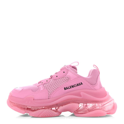 Balenciaga Fabric Mesh Clear Sole Womens Triple S Sneakers 38 Pink 1 of 8